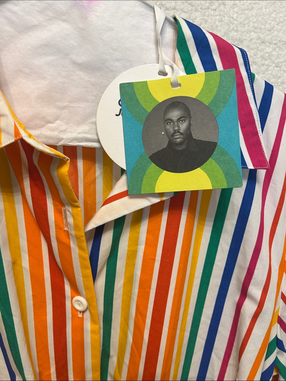 Christopher John Rogers for Target multicolor Rainbow Stripe Shirt Dress - Picture 2 of 4
